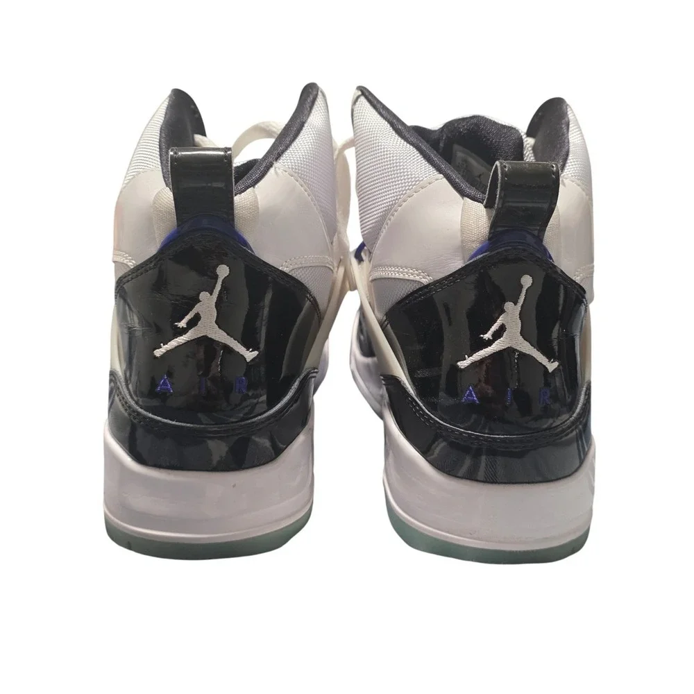 Nike Jordan Flight 45 High Men 10.5 White Black Royal Patent Leather Basketball